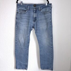 Vintage Lee Slim Fit Perfectly Faded Lived In Blue Denim Jeans Pants 36x28